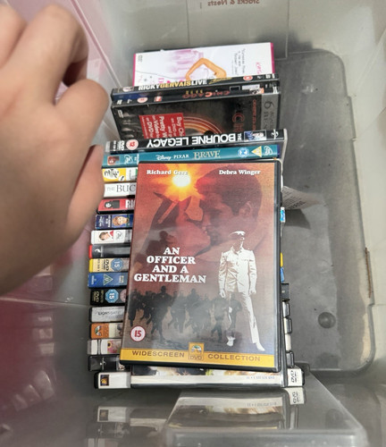 Mixed dvd job lot storage - job, in